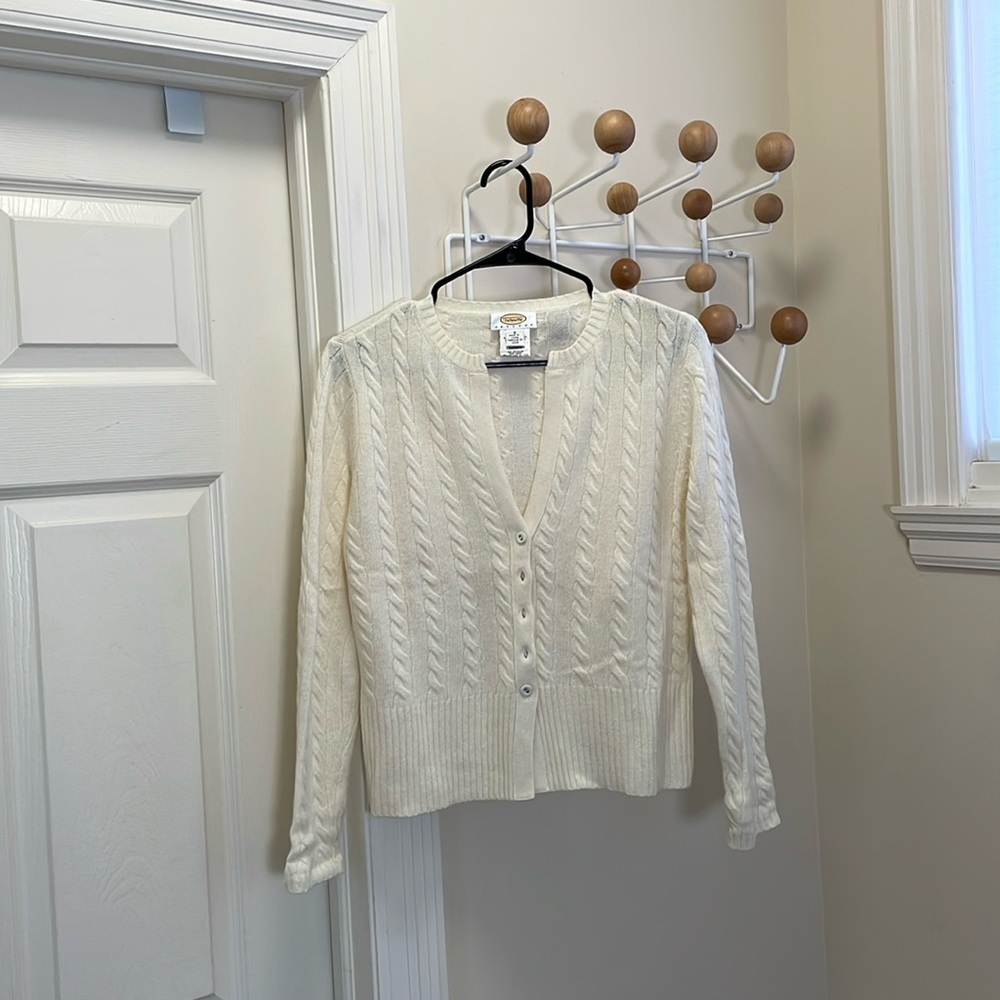Talbots Cashmere Petites Lambswool Blend - Cream Neutral - S